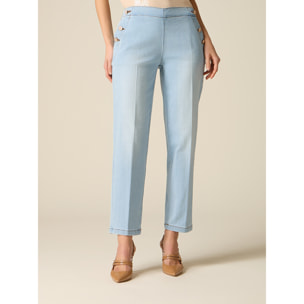 Oltre - Vaqueros con botones decorativos - Light - blue