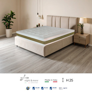 "ELEGANCE FOAM" H25 cm 180x200 2 guanciali Memory OMAGGIO 5 strati in FOAM arrotolato