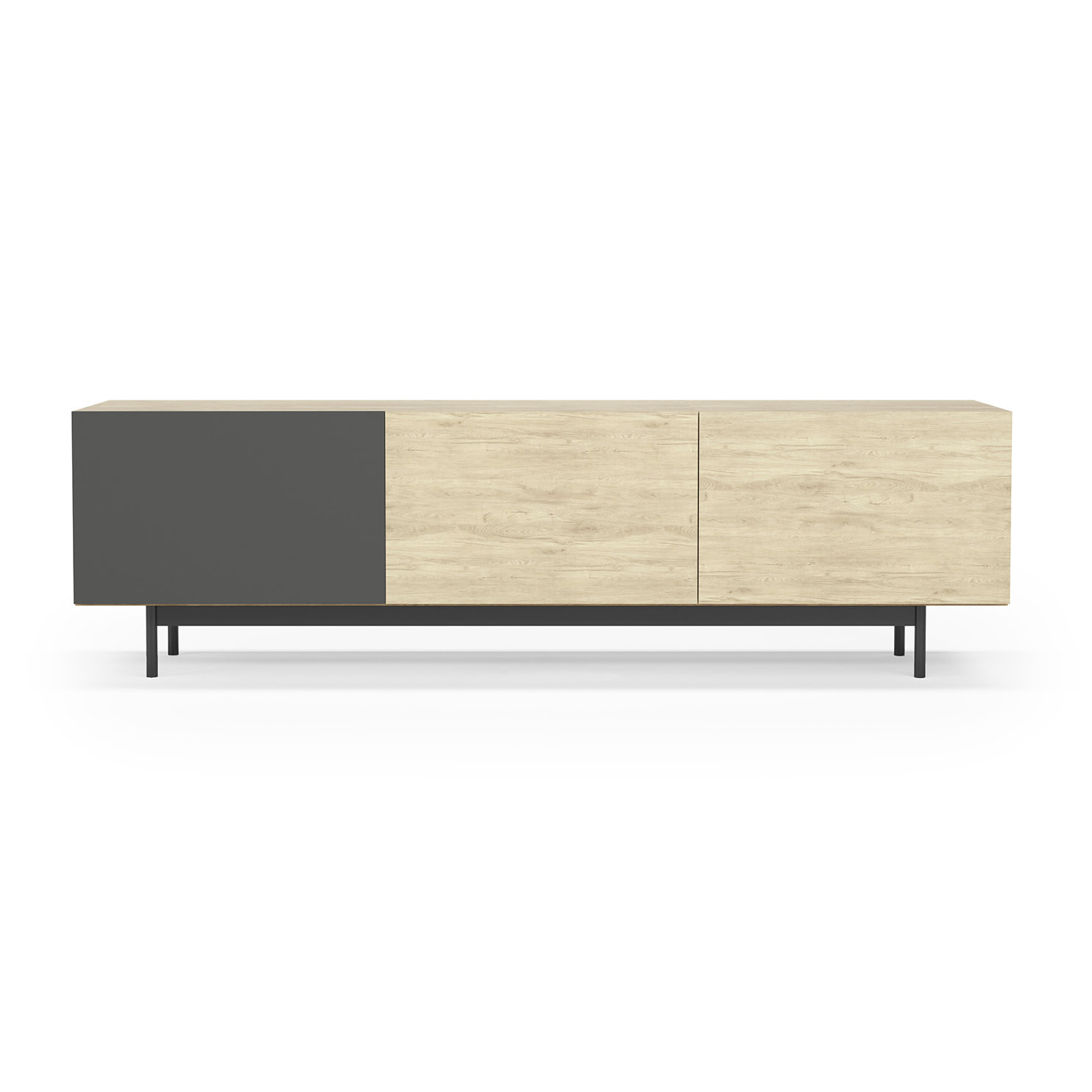 Bajo tv 3 puertas Printed roble-grafito 52x180x44 cm