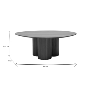 Table basse design bois foncé noyer L100 cm HOLLEN