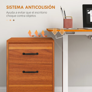 Escritorio Elevable Eléctrico con Altura Ajustable 3 Memorias Sistema de Colisión y Protección contra Sobrecalentamiento Escritorio de Pie para Oficina Hogar 120x60 cm Natural y Blanco
