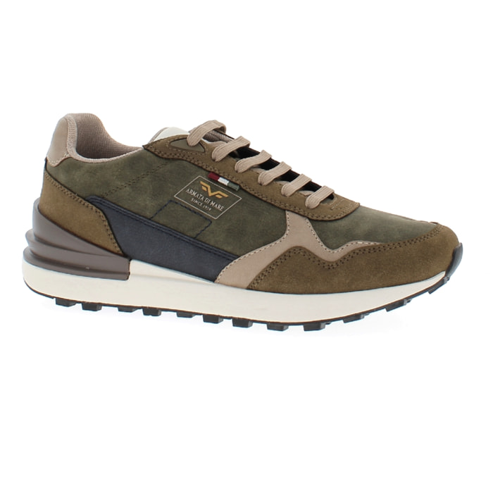 Armata di Mare Scarpe Uomo Sneakers Casual Stringate con Soletta Rimovibile in Memory Foam AMU W24D640 Olive