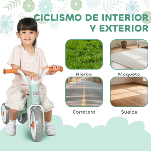 Bicicleta sin Pedales para Niños de 1 a 3 Años, Bicicleta de Equilibrio con Ruedas Silenciosas y Resistentes a Pinchazos, Manillares con Giro Limitado a 60°, Verde