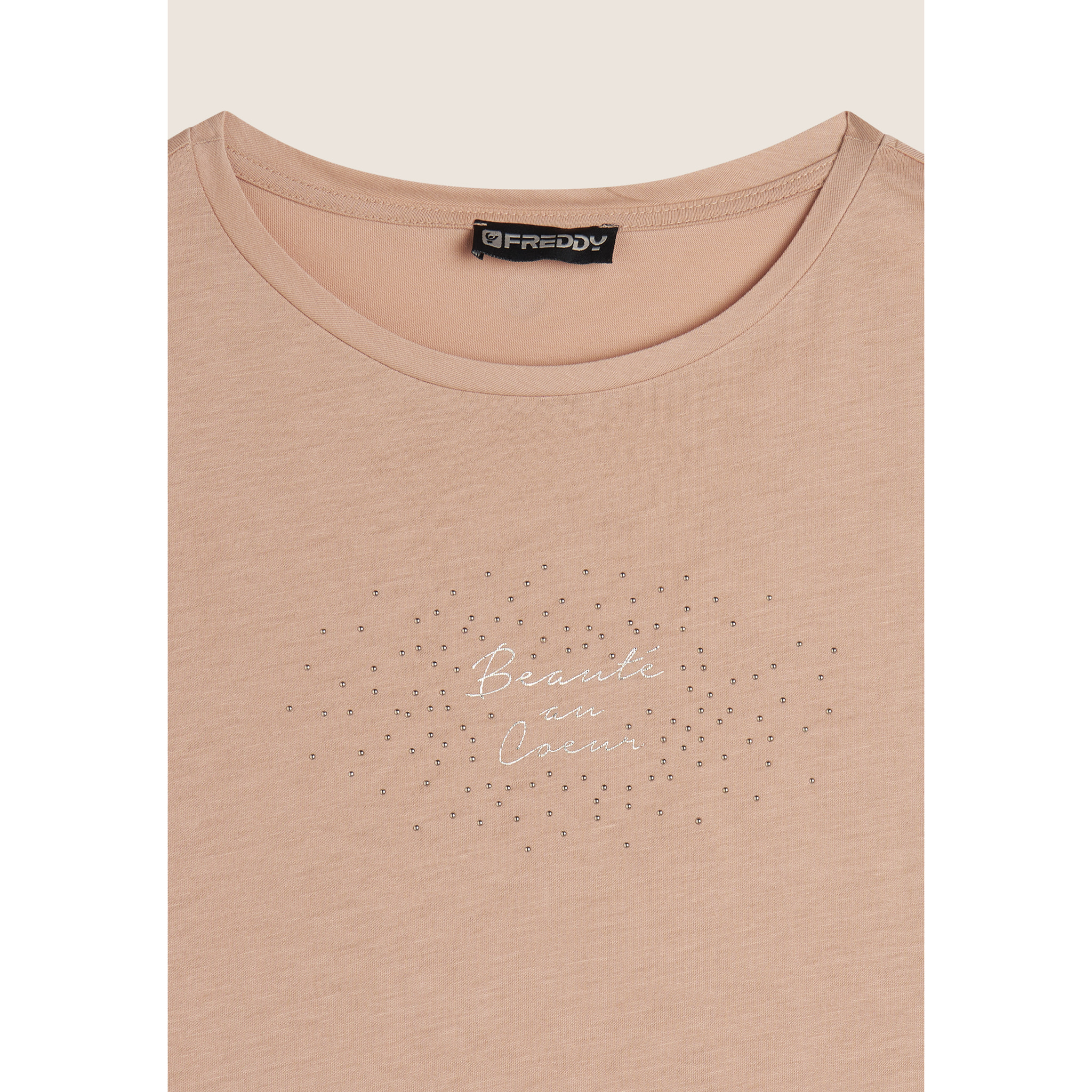 T-shirt regular con grafica oro chiaro