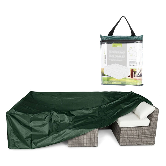 Funda para loungeset 300x200x80cm color verde oscuro, 100gsm, con cremallera