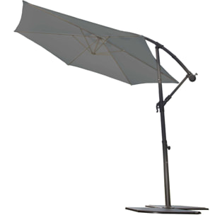 Parasol Ø 3 m Mat Déporté à Manivelle - Gris anthracite