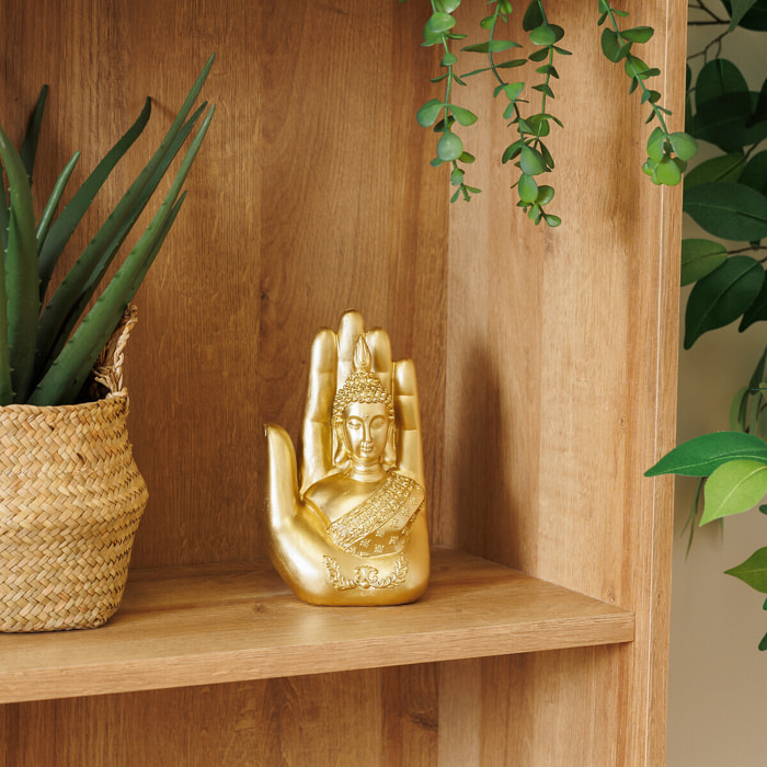 Bouddha main déo Andy H.18cm résine doré