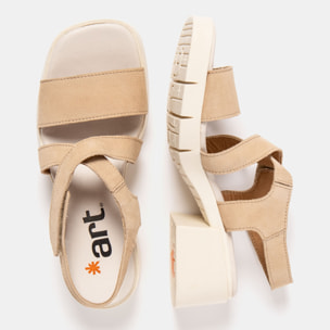 Sandalias con tacón 2062 NOBUCK CREAM-PORCELANA / VARSOVIA color Cream-porcelana