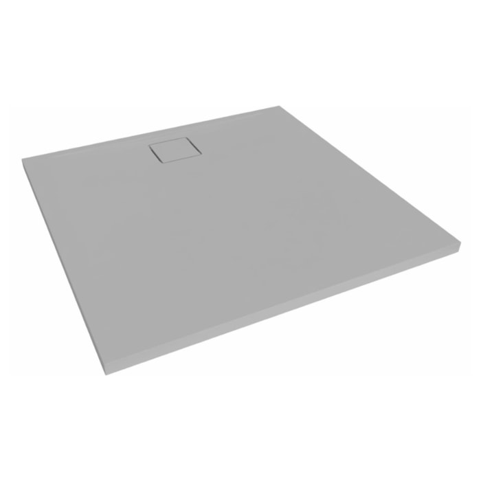 Vision Receveur de douche 90x90cm + Siphon Eslim90. Marbre coulé, gris (SATSVVI90QS-S)