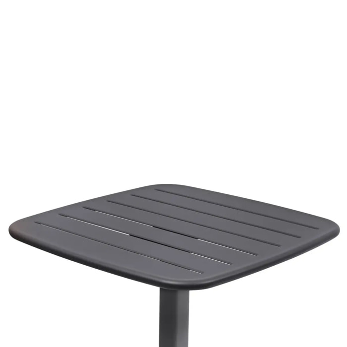 Table haute de jardin 2 places Alegoria 70x70cm gris graphite