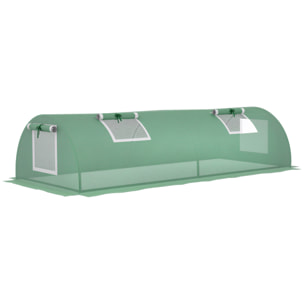 Invernadero de Exterior, 200x80x45 cm, Invernadero de Jardín con 4 Ventanas Enrollables de Malla, Marco de Acero y Cubierta de PE 140g/Ã£Å½Â¡ Anti-UV para Cultivos, Plantas, Flores, Verde