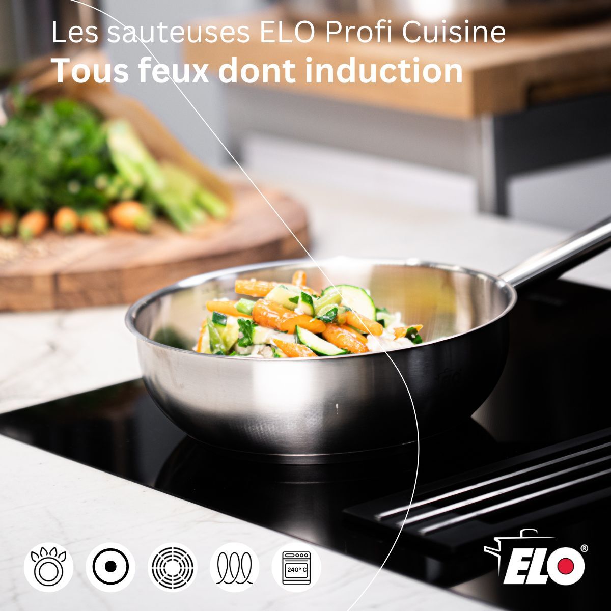 Sauteuse en acier inoxydable 18/8 Elo Profi Cuisine
