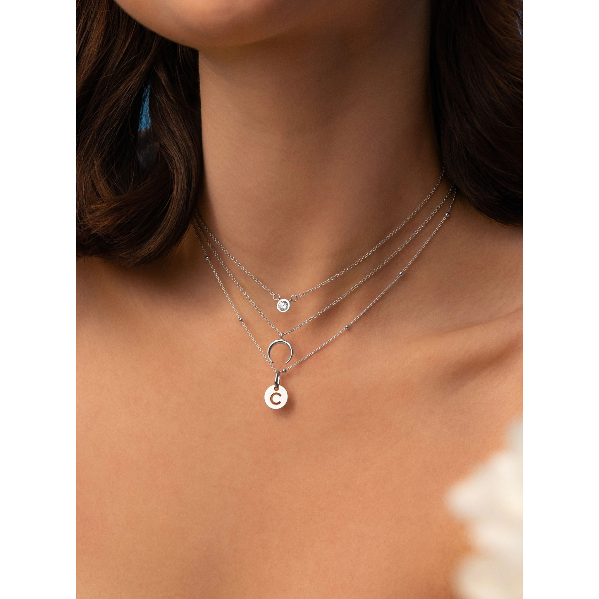 Collana con medaglione mini in Argento