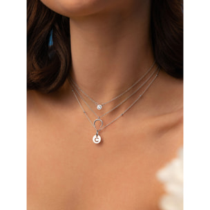 Collana con medaglione mini in Argento