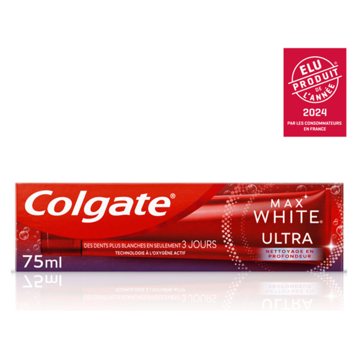 Lot de 2 Dentifrices Blancheur Colgate Ultra Nettoyage en Profondeur 75ml