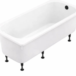 Baignoire droite 170 X 75 Brive avec vidage noir mat