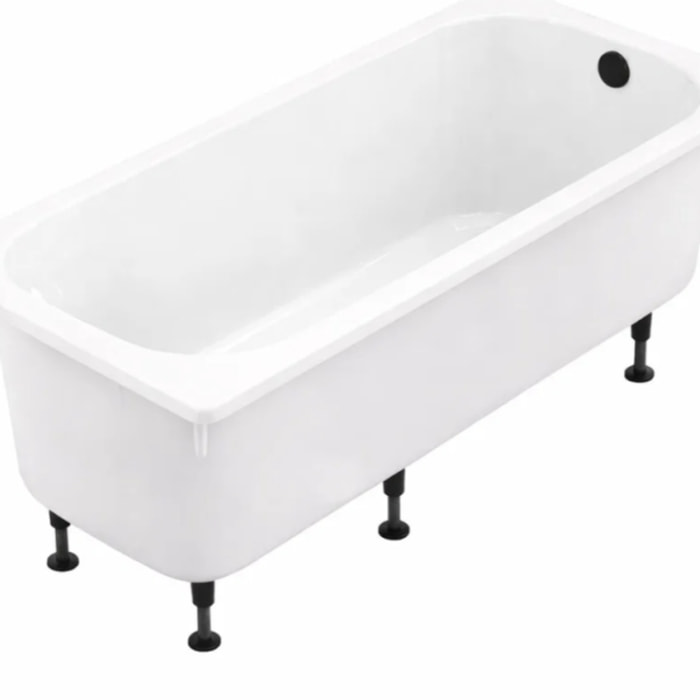 Baignoire droite 170 X 75 Brive avec vidage noir mat