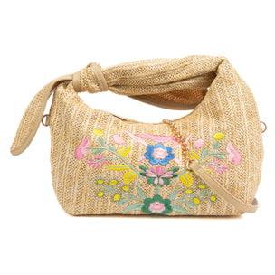 Bisagno Bolso de hombro Mujer. Fabricado en tela y piel sintética PU con diseño de flores.