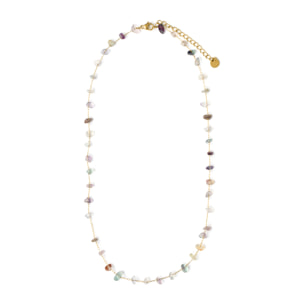 Collar de Multicolor Piedra Natural acabado en oro amarillo de 18k