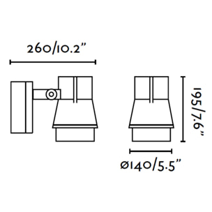 PARK-1 Projecteur gris foncé