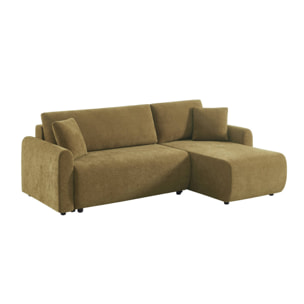 Canapé d'angle réversible, convertible, 3 places tissu avec coffre BERLIN