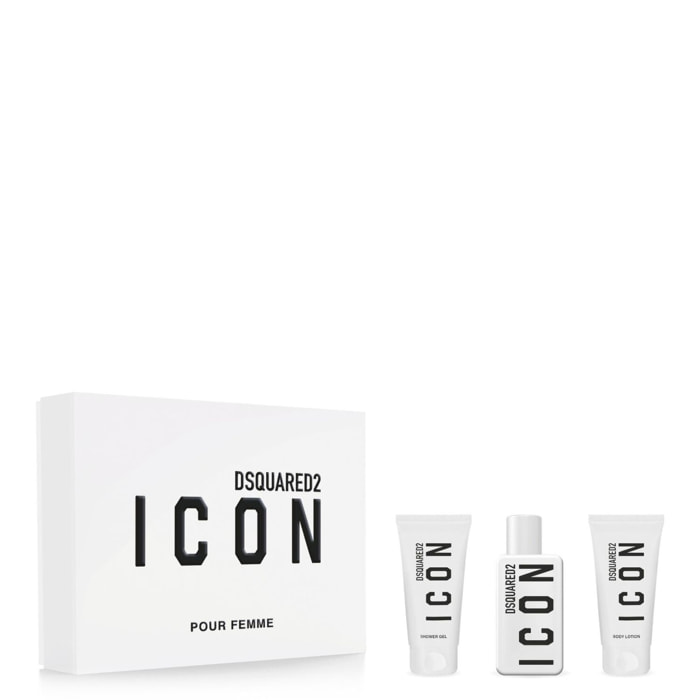 Icon Femme - Coffret Eau de parfum 50ml, Gel douche & Lait corps 50ml