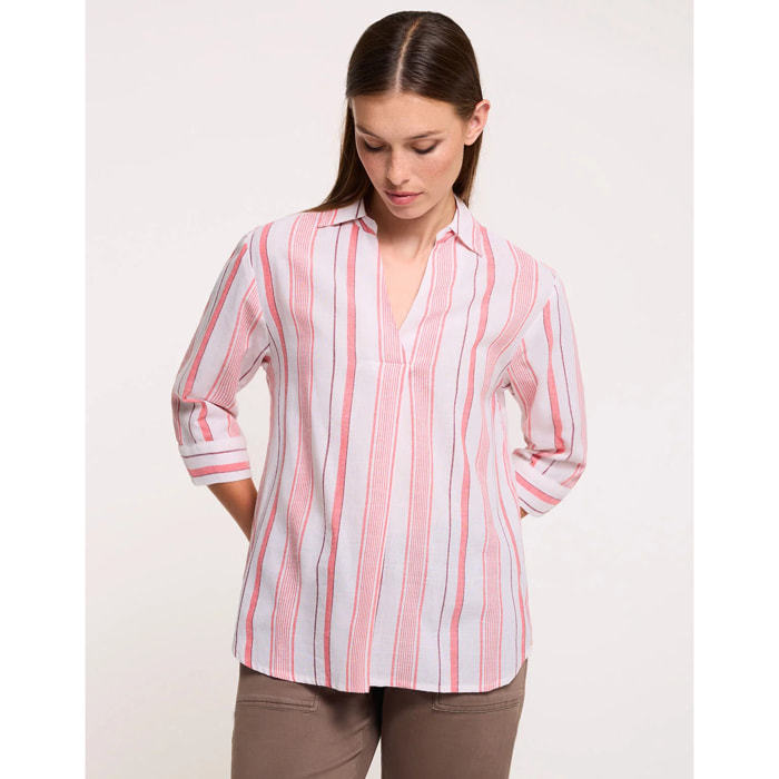 Camisa Media Manga Rosa - Sawira