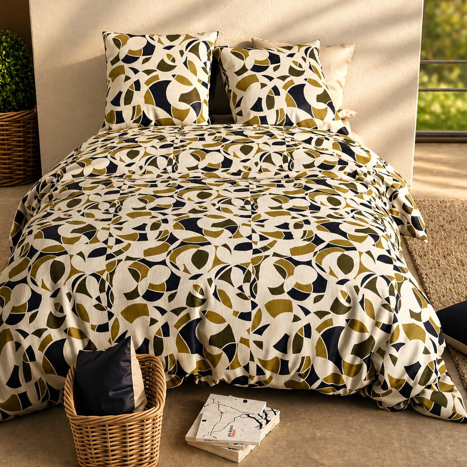 Parure housse de couette imprimé 100% coton - klee