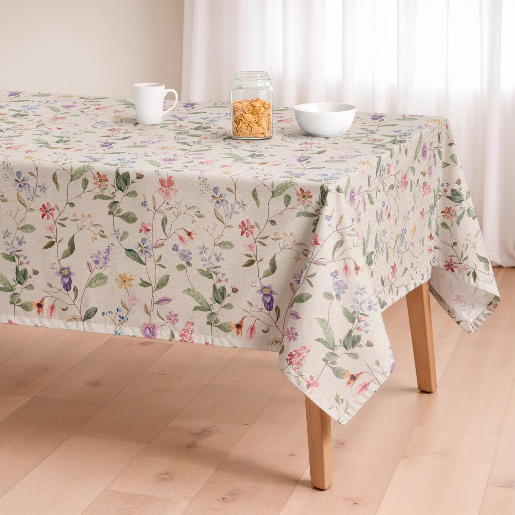 Mantel antimanchas PEONIA MULTICOLOR - 100% algodón