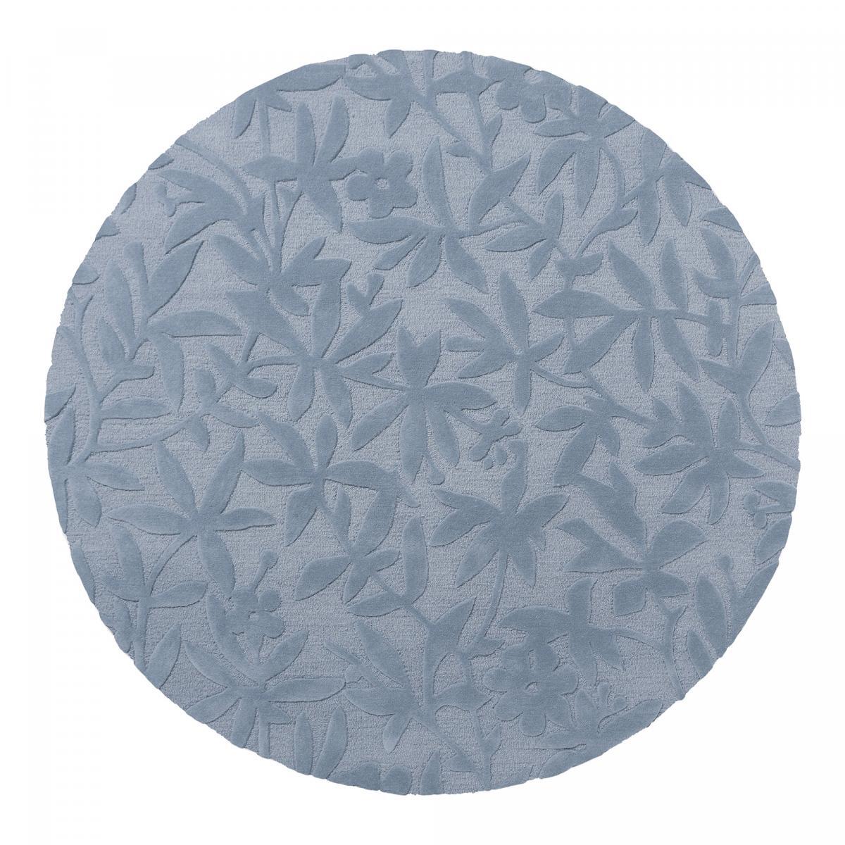 Tapis rond fait main en laine motif floral ALTA