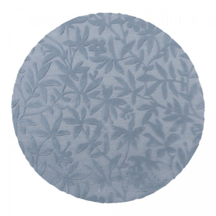 Tapis rond fait main en laine motif floral ALTA