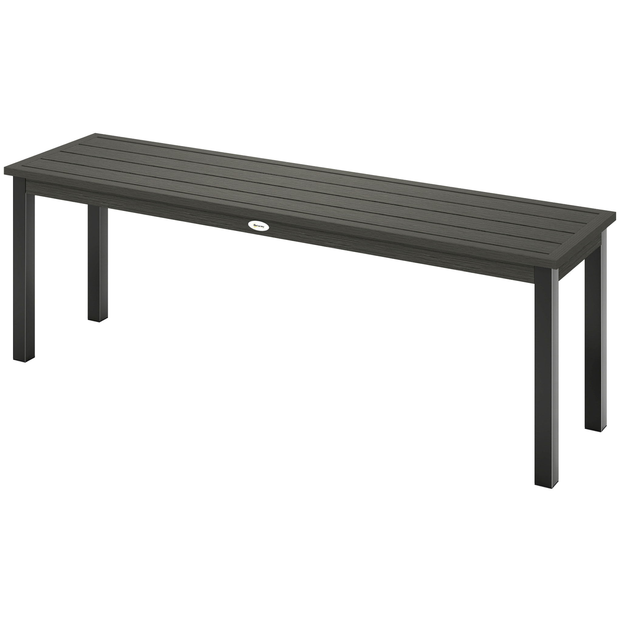 Banc de jardin 2 places lattes effet bois métal gris