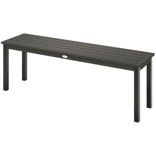 Banc de jardin 2 places lattes effet bois métal gris