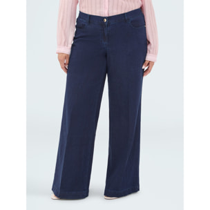Fiorella Rubino - Jeans Wide Leg lavado azul marino - Azul