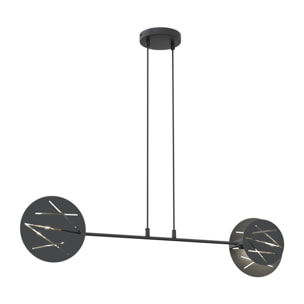 Lampada a sospensione Xotic in acciaio nero