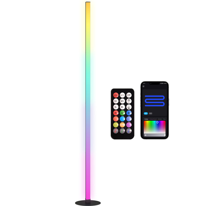 Lampadaire LED RGBIC 16 millions de couleurs avec contrôle APP et télécommande - musique sync, modes de scène et timer