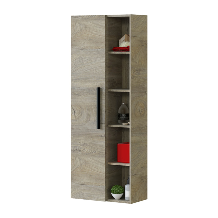 Columna Baño Con Estantes Athena 135x51x25 Cm Roble Alaska