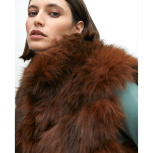 Gilet di Pelliccia con Stampa Interna