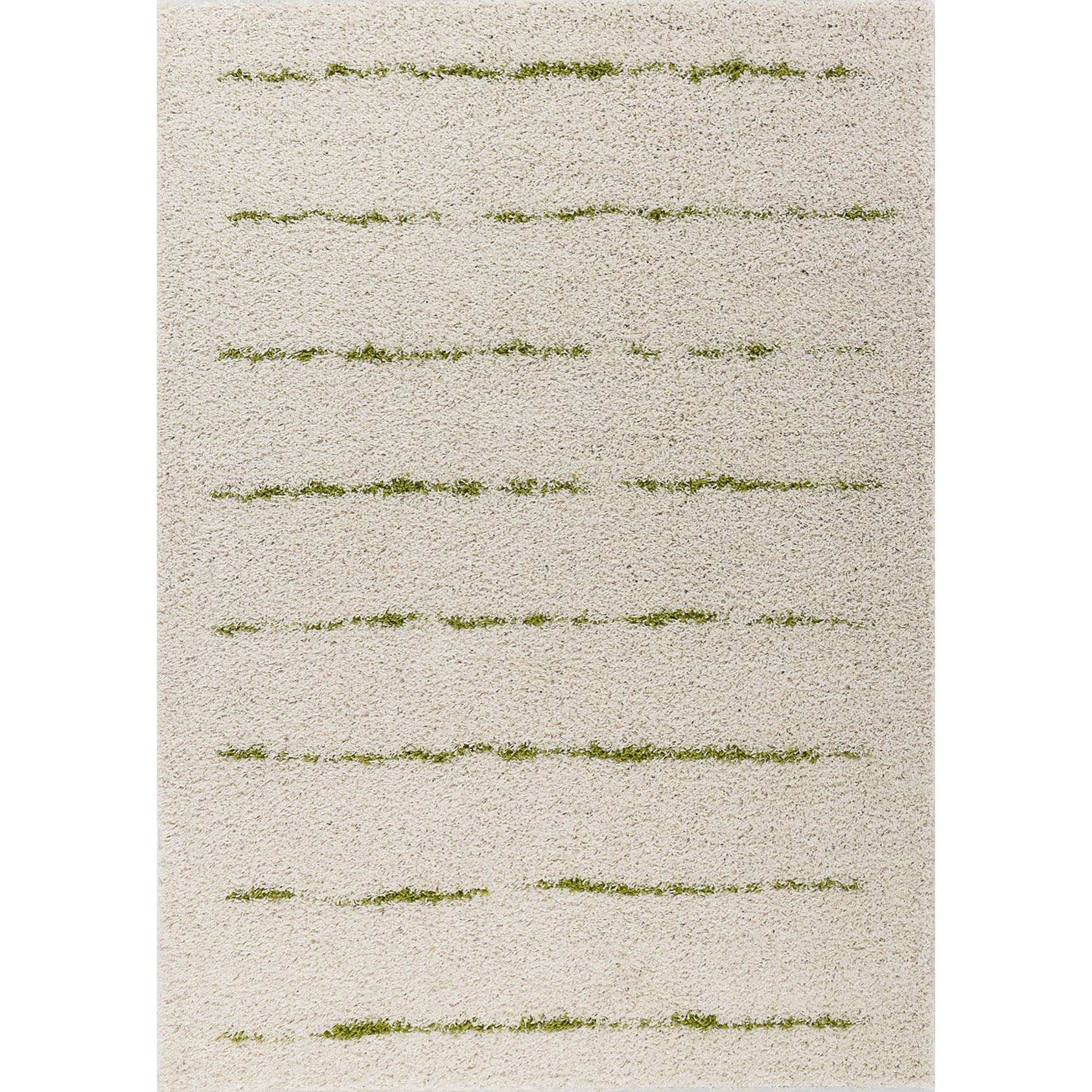 Terra - tapis shaggy de salon en laine artificielle vert prairie