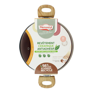 Faitout 24cm avec revêtement céramique rose - tous feux COLORAMA