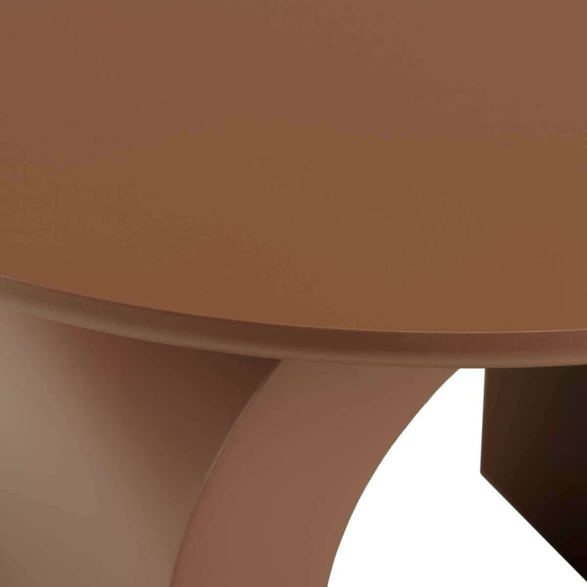 AGATHE - Table basse ronde en bois laqué terracotta D60cm