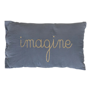 Coussin Lili bleu gris 50x30cm