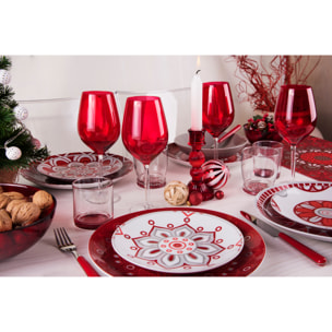 Set 24 posate Excelsa Trendy, acciaio inox rosso