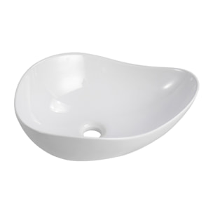 Vasque à poser design asymétrique 50,5 x 38 x 19 cm sans trop-plein blanc brillant PixL (CEPX5038)