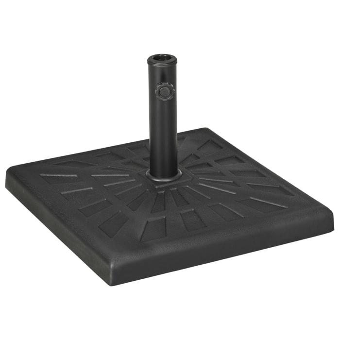 Base de Sombrilla de Resina 19 kg Soporte para Parasol Pie de Parasol para Mástil de Ø32/38/48 mm para Jardín Terraza Patio 51x51x32 cm Negro