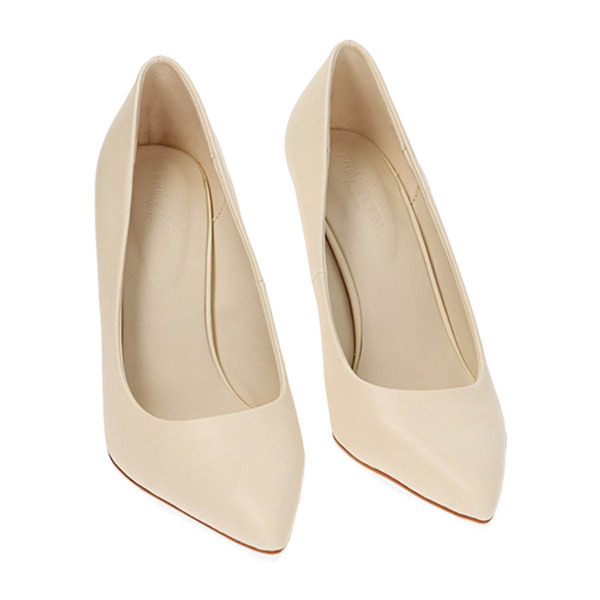 Zapatos de salón color crema, tacón de 10,5 cm