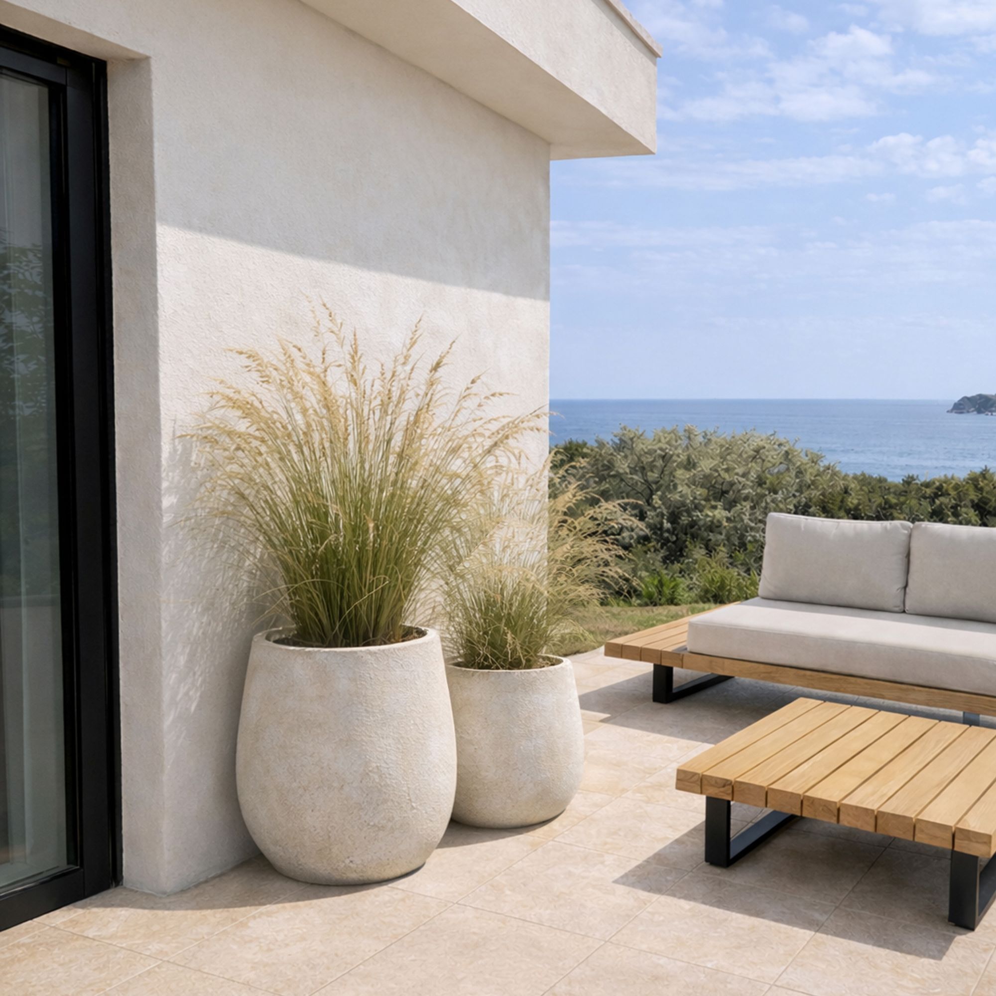 Set de 2 pots rond en terre d'argile  LAGOS