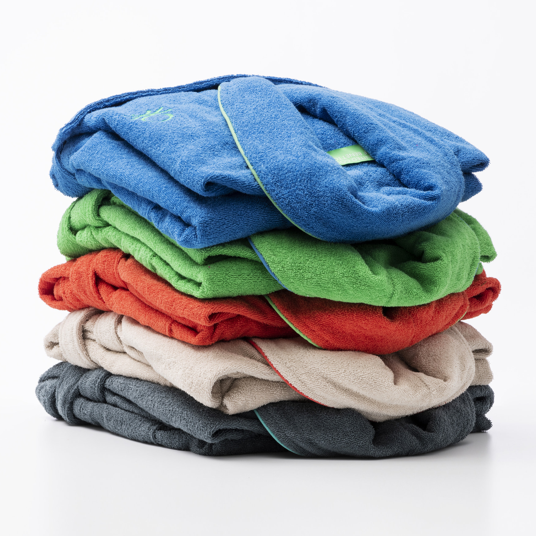 Albornoz 360gsm 100% algodón color azul rainbow benetton