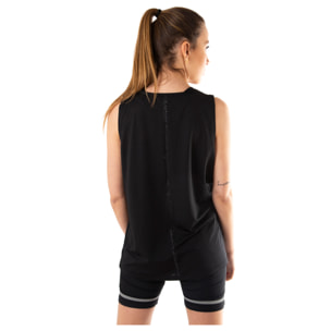 T-SHIRT DA CORSA A MANICHE SOTTILI DA DONNA BLUEBALL NERA CON LOGO NERO