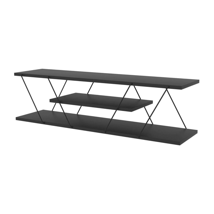Mobile porta TV Desdemona, Credenza da soggiorno, Armadio basso per TV, Base parete attrezzata, 120x30h33 cm, Antracite e Grigio